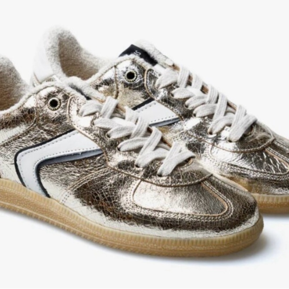 NWT VERBENAS Sneakers Sora Breck Silver Leather Made In Spain EU 40
